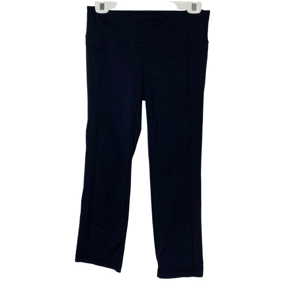 Athleta Straight Up Crop Leggings M Black Yoga Capri 983309 - Picture 2 of 10